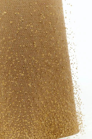 Camel Crystal Beaded Tweed Dress